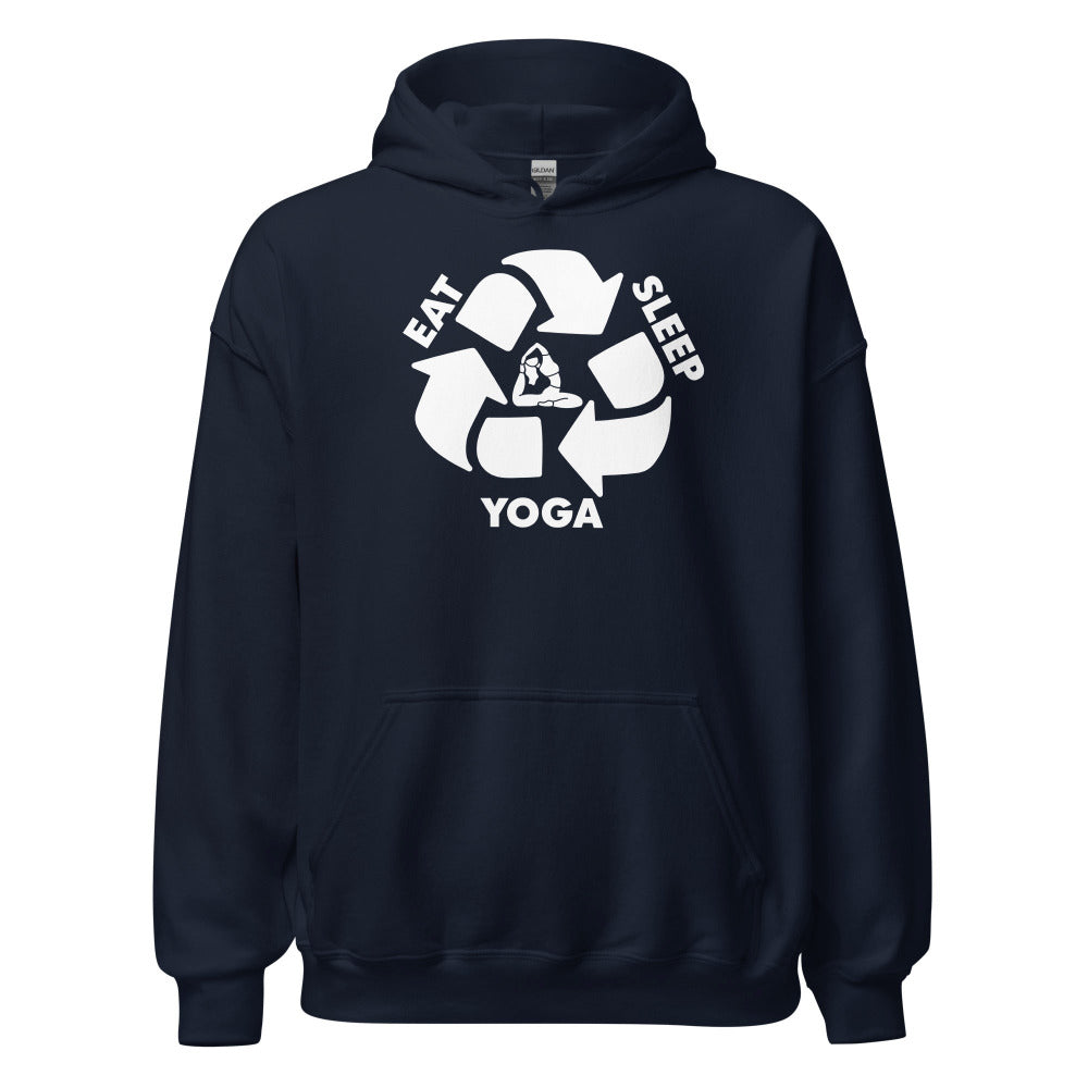 Eat Sleep Yoga Hoodie - Navy Color